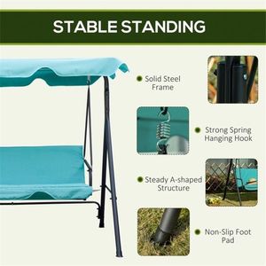 Dondolo da Giardino a 3 Posti Contemporaneo per Esterni, in Poliestere, con Design Moderno - Product Image 4
