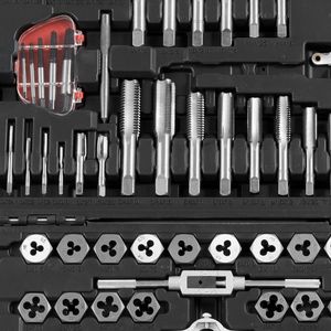 Set di 116 Pezzi di Maschi e Filiere in Acciaio per Cuscinetti, Misure Metriche e SAE, Utensile Essenziale per Filettatura con Rivestimento in Titanio HSS - Product Image 6
