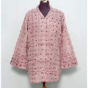 Camisa Larga de Algodón Hecha a Mano en India para Mujer, Vestido Cruzado con Cinturón, Decoración de Botones, Estilo Simple y Dulce, Línea A, Ropa Étnica Informal Moderna - Product Image 4