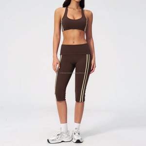 High Waist Solid Color <b>Flared</b> Leg Yoga <b>Leggings</b> With Side Stripe Elastic Waist Full Length Activewear Women's Sportswear - Product Image 2