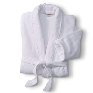 Peignoir de luxe pour femme en tissu peluche 100 % coton, élégant, léger, à manches longues, pour la maison, été, automne, printemps - Product Image 1