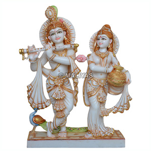 Marble Radha Krishna Statue | White Marble Radha Krishna Murti | Handcrafted Hindu God Idol | MALIYAS Jaipur India - Product Image 3