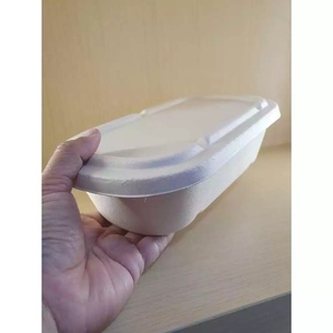 Contenants alimentaires jetables écologiques en bagasse avec couvercle, biodégradables, compostables, pour fêtes, plats à emporter, emballages alimentaires, compatibles micro-ondes - Product Image 1