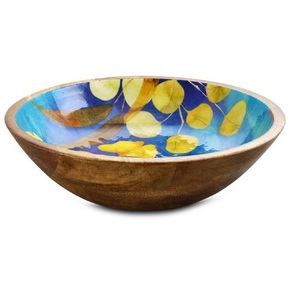 Bol rond en bois de manguier fait main pour olives, salsa, fruits, noix, bonbons, apéritifs et collations - Design contemporain, idéal pour les fêtes et la décoration intérieure - Product Image 6