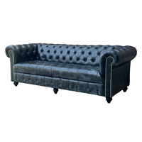 3-Sitzer Echtleder-Sofa Luxus Europäisch-Amerikanischer Niederländischer Stil Premium Wohnzimmer-Couch Moderne Klassische Möbel Großhändler