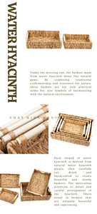 Juego de 4 bandejas rectangulares de jacinto de agua con asas de ratán. Bandejas para servir en mesas de centro, salas de estar y hoteles. - Product Image 6