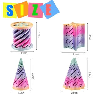 Paquete de 4 Fidget Spinners Impresos en 3D, Cono Imposible Espiral, Vortex Th Passthrough, Juguete 3D, Pirámide Imposible - Product Image 3