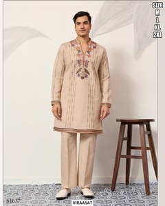Bandhani Royal Mehfil <b>Men's</b> Traditional Floor-Length Quick Dry Black Wedding Party Embroidered Soft Regular Fit All Seasons - Product Image 4