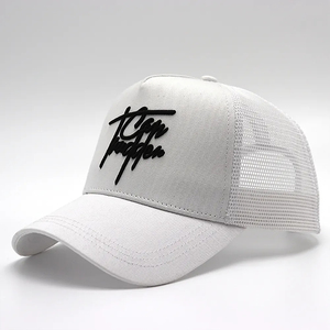 New Arrival <b>Black</b> Mesh Trucker Cap Unisex Adjustable 6-Panel Street Style Baseball <b>Hat</b> with Embroidery Front Logo Spring Summer - Product Image 2