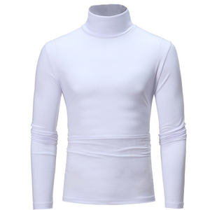 Jersey de cuello alto básico ajustado informal a la moda para hombre, Tops finos de otoño y primavera, camiseta lisa básica, patrón de suéter - Product Image 6
