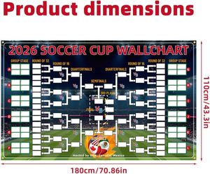Pancarta de Predicción de <span class=keywords><strong>Partidos</strong></span> de la Copa <span class=keywords><strong>Mundial</strong></span> de Fútbol 2026, Pancarta de Poliéster Personalizada de 1.1m*1.8m, Resistente a la Decoloración, Adecuada para Predicciones de <span class=keywords><strong>Partidos</strong></span> - Product Image 2