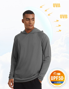 Camisetas de Pesca de Manga Larga para Hombre, Protección Solar UPF 50+, Color Sólido, con Capucha, Camisetas Deportivas para Pesca, Camisetas de Protección UV - Product Image 4