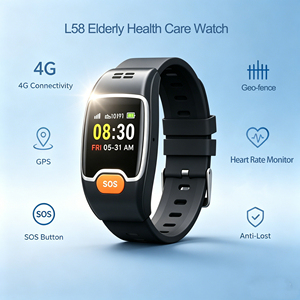 Montre GPS 4G pour personnes âgées avec suivi cardiaque, géolocalisation et détection d'alarme de chute, idéale pour les personnes atteintes de la maladie d'Alzheimer - Product Image 1