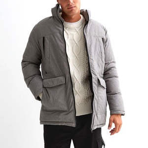 Veste parka longue en toile pour homme, hiver, à capuche, chaude, coupe-vent, épaisse, décontractée, respirante, vêtements d'extérieur - Product Image 3
