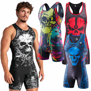 Weightlifting MMA Wrestling Singlet Tops High Quality Sublimation Workout Wrestling Singlet 100% Polyester Trainer Wrestling Top - Product Image 1