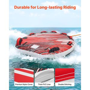 Tubo Gonfiabile Trainabile per 3 Persone, Capacità 510 Libbre, in PVC per Sport Acquatici e Nautica - Product Image 3