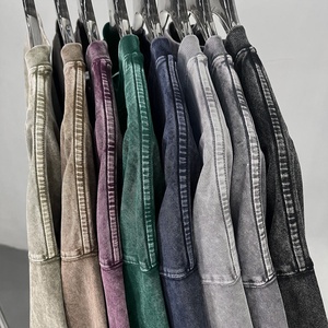 T-shirts décontractés pour hommes en coton 100% à manches courtes, effet délavé, personnalisables avec logo brodé, vierges à imprimer, style streetwear épais, en stock - Product Image 5