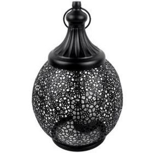 Lanterne marocaine ronde noire avec des motifs personnalisables et un support de bougie en métal résistant à la chaleur, lanterne suspendue très vendue - Product Image 1