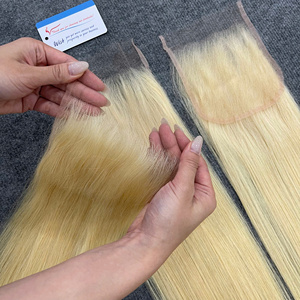 ผมเวียดนามแท้แบบ HD Lace Closure # 613 สี ลูกไม้บางเฉียบและมองไม่เห็น - Product Image 1