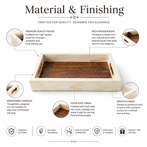 Luxury Mother of Pearl Resin Serving Tray |Elegant Ramadan <b>Eid</b> Food Serving Tray Decorative <b>Gift</b> Tray for Home Hotel Table Decor - Product Image 5