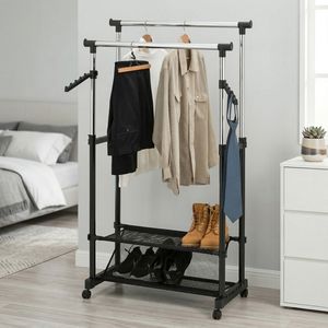 OEM Double Metal Hanging Clothes Display <b>Racks</b> Factory Manufacturer Home Housewares Storage for Laundry EBay Organizer - Product Image 1