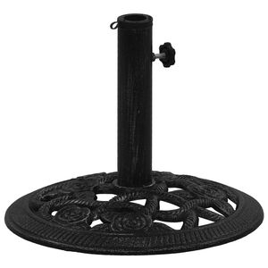 Base para Sombrilla de Patio de Hierro Fundido Negro con Incrustaciones Decorativas Medianas, Elegante Accesorio para Muebles de Exterior - Product Image 2