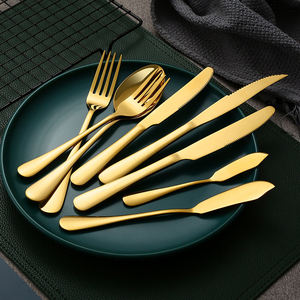 Ensemble de cuillères et fourchettes en or de luxe, couverts en acier inoxydable doré, collection de vaisselle haut de gamme pour la table - Product Image 3