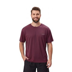 Camiseta Deportiva para Hombre Color Granate, Tejido de Secado Rápido, Transpirable, Manga Corta, para Entrenamiento de Fisicoculturismo - Product Image 1