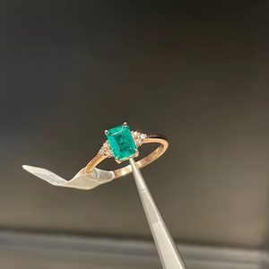 Emerald <b>Ring</b> Sterling Silver <b>Ring</b> May Birthstone Women Jewelry Gold Plated <b>Ring</b> Minimalist <b>Ring</b> Gift For Her Elegant Fashion - Product Image 1