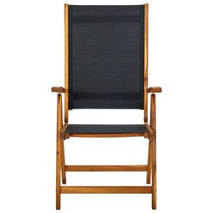 Ensemble de jardin en bois fini huilé noir avec Textilène noir, comprenant une table et une chaise - Product Image 4