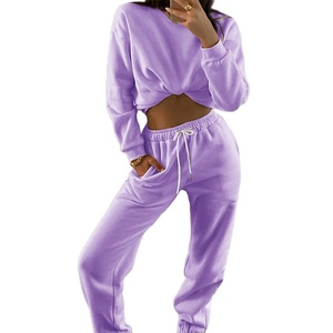 2025 dernière conception décontracté dame survêtement haute qualité pull à col rond ample brodé 2 pièces ensembles surdimensionnés Simples - Product Image 4