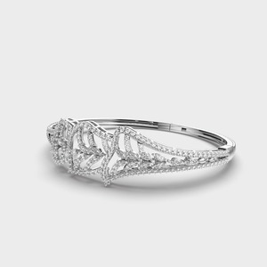IGI Certified Marquise & Round Leaf Cluster Designer Diamond Bracelet in Solid 925 Sterling Silver - Product Image 3