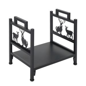 Porta Legna Moderno a Singolo Strato con Motivo Animale, Porta Legna in Metallo per Interni per Combustibile a Legna - Product Image 3