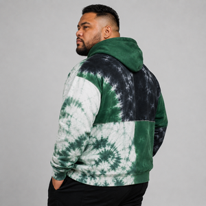 Sweat à capuche tie-dye pour homme de haute qualité, logo personnalisé, en molleton de coton doux, chaud et respirant, style décontracté streetwear - Product Image 4
