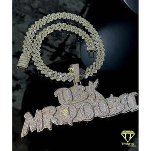 Luxury <b>Custom</b> Double Layer Letter Pendant Personalized <b>Name</b> <b>Necklace</b> Hip Hop Jewelry Personalized Graffiti <b>Name</b> Pendant - Product Image 4