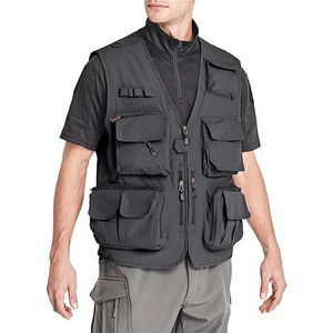 Men Tactical Breathable Construction Utility Vest Multi-Pocket Sleeveless <b>Zip</b>-<b>Up</b> Workwear Outdoor Hunting Waistcoat - Product Image 4