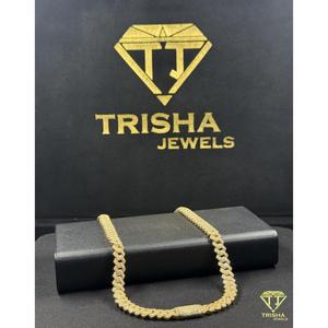 Luxury Designer Cuban Chain <b>Necklace</b> With Premium Lab Grown Diamonds <b>Statement</b> Hip Hop Jewelry For Men By Trisha Jewels - Product Image 2
