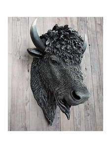 Tête de buffle en aluminium, décoration murale artistique avec design extravagant, ensemble multi-pièces - Product Image 3