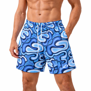 Custom <b>Men's</b> Blue Abstract Beach Shorts Quick Dry Swim <b>Trunks</b> Summer Board Shorts OEM Wholesale Supplier - Product Image 1