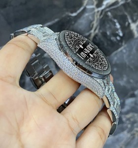 Reloj de Lujo Mecánico con Diamantes Moissanite VVS, Esfera de Cristal Analógica de Acero Inoxidable con Incrustaciones de Diamantes, Estilo Hip Hop, 41 mm - Product Image 2