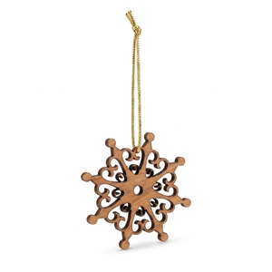 Natural <b>Wooden</b> Christmas Hanging Ornament With <b>Laser</b> <b>Cut</b> Snowflake Design For Holiday Tree Home Party Decoration - Product Image 1