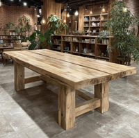 Meubles de luxe de haute qualité, table de salle à manger en bois massif, fabrication artisanale et sculpture à la main, tables de salle à manger pour restaurants et cafés