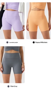 Women Eco-Friendly Ribbed Yoga <b>Tight</b> Shorts High Waist Butt-Lifting Seamless Recycled Nylon Solid Running Fitness <b>Tight</b> Shorts - Product Image 4
