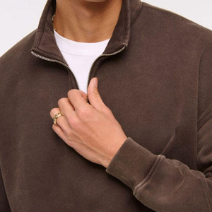WHOLESALE <b>Men's</b> <b>Turtleneck</b> Half Zip Sweatshirt Quarter Zip Blank 100% Organic Cotton Plus Size Drop Shoulder Sweatshirt <b>for</b> <b>Men</b> - Product Image 4