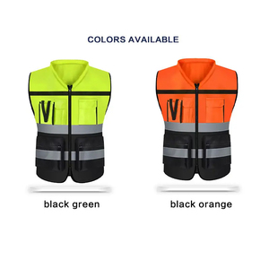 Cheap Outdoor Construction ANSI Class 2 Reflective Safety Vest <b>Jacket</b> Breathable Polyester Personal Safety Hi Vis Security - Product Image 2