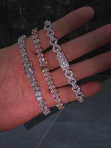 Ensemble de bracelets tennis de luxe entièrement sertis de moissanite, bijoux hip-hop certifiés IGI, or, argent, or rose, unisexe - Product Image 3