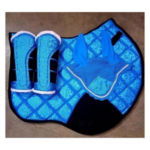 Juego de 4 Almohadillas Personalizables para Silla de Montar, Equipo de Equitación Cómodo con Forro de Tela Brillante, Suministros Ecuestres Duraderos - Product Image 3