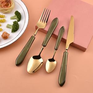 Juego de Cubiertos de Acero Inoxidable Ecológico y Sostenible de Alta Calidad, con Mangos Verdes Mate, Diseño Moderno, Cubiertos Duraderos para el Hogar - Product Image 2