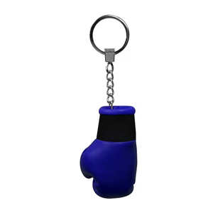 Nouveau design, mini porte-clés de boxe en caoutchouc de couleur différente, porte-clés en PVC souple personnalisé OEM pour cadeaux promotionnels - Product Image 1