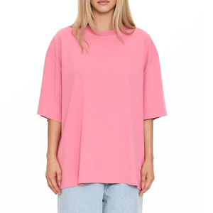 Camiseta Extra Grande de Algodón para Mujer con Logotipo Personalizado, Camiseta de Algodón 100% para Mujer, Primavera-Otoño - Product Image 1